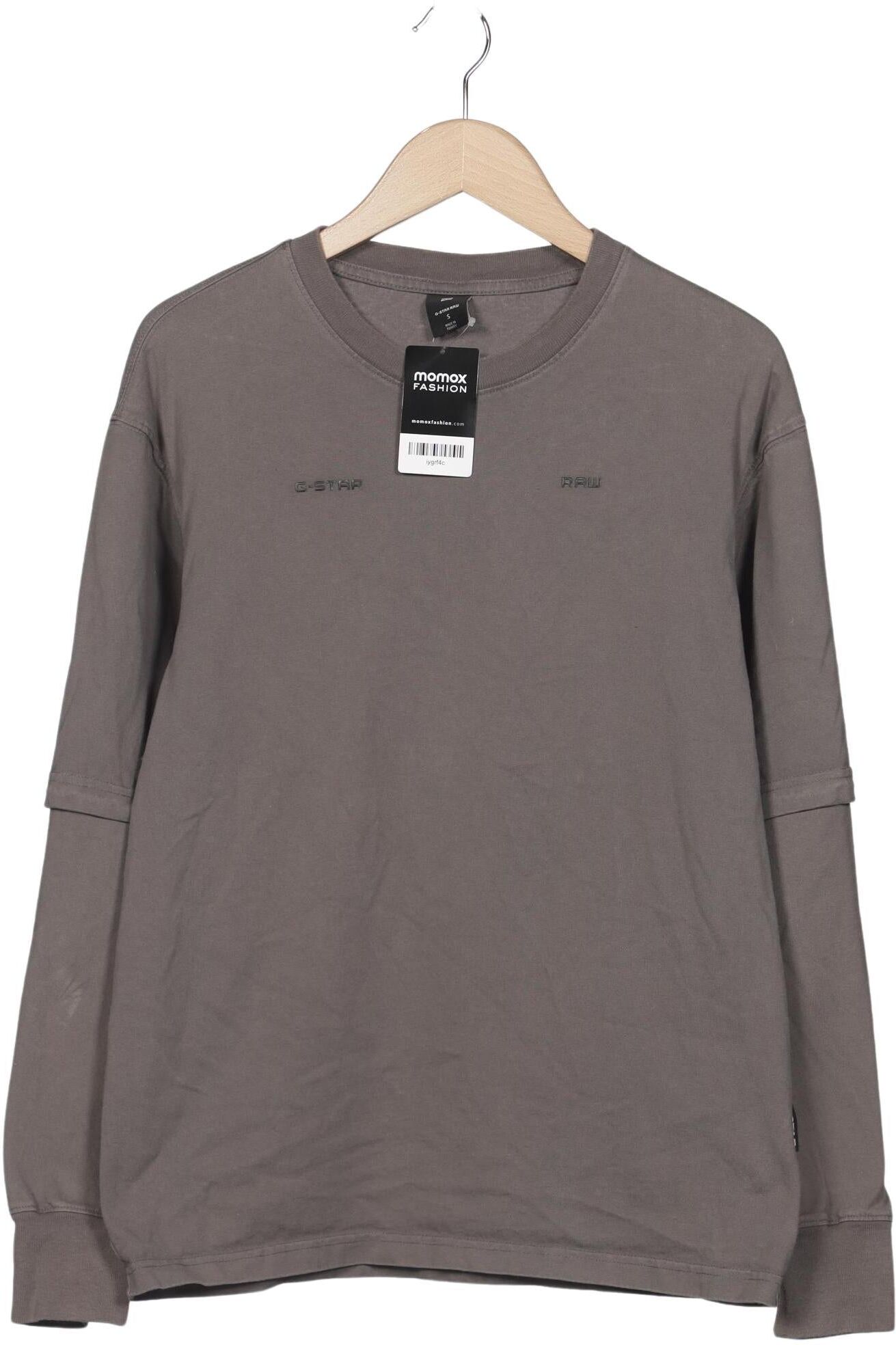 G Star RAW Herren Langarmshirt, Grau, Gr. S, Baumwolle - Second Hand