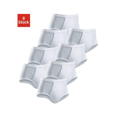 Slip CLIPPER, Herren, Gr. 3, 8 Stk., weiß, Doppelripp, Obermaterial: 100% Baumwolle, unifarben, körpernah, Unterhosen Slip, schlichtes Basic für jeden Tag aus Doppelripp