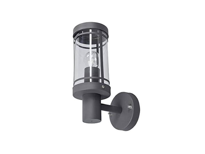 Lindby Edelstahl Wandlampe aussen, Aussenwandleuchte dunkelgrau