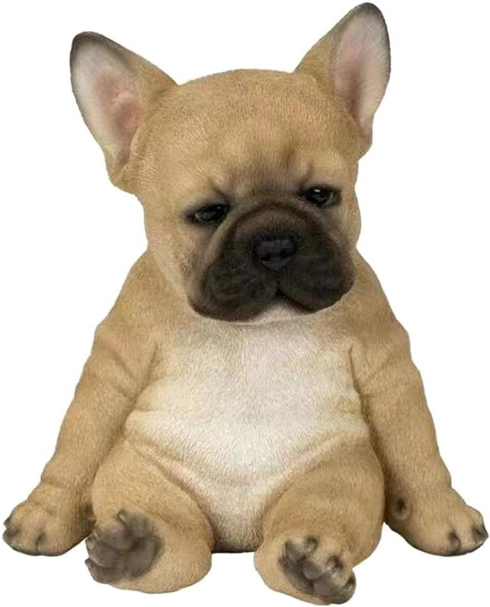KKPLZZ French Bulldog Statue - Slapende Franse Bulldog Decoratie van Hars voor Binnen en Buiten