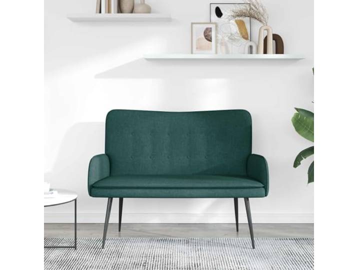 KTHLBRH 2-Sitzer-Sofa, dunkelgrün, 115 x 61 x 87 cm, Stoff Beine aus Stahl, Polsterung aus Schaum, kompakt für Wohnung