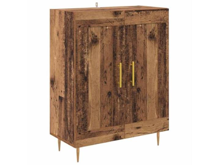KGFHERENB Sideboard Altholz 69,5x34x90 cm Anrichte Kommode Eisen Vielseitiges Sideboard in Altholz-Optik mit konischen Eisenbeinen und großem Stauraum für Wohnzimmer und Esszimmer.