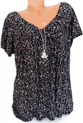 Inspire Essentials Floral Sleeveless V Neck Tank Top Lightweight Casual Summer Shirt For Women 3xl black