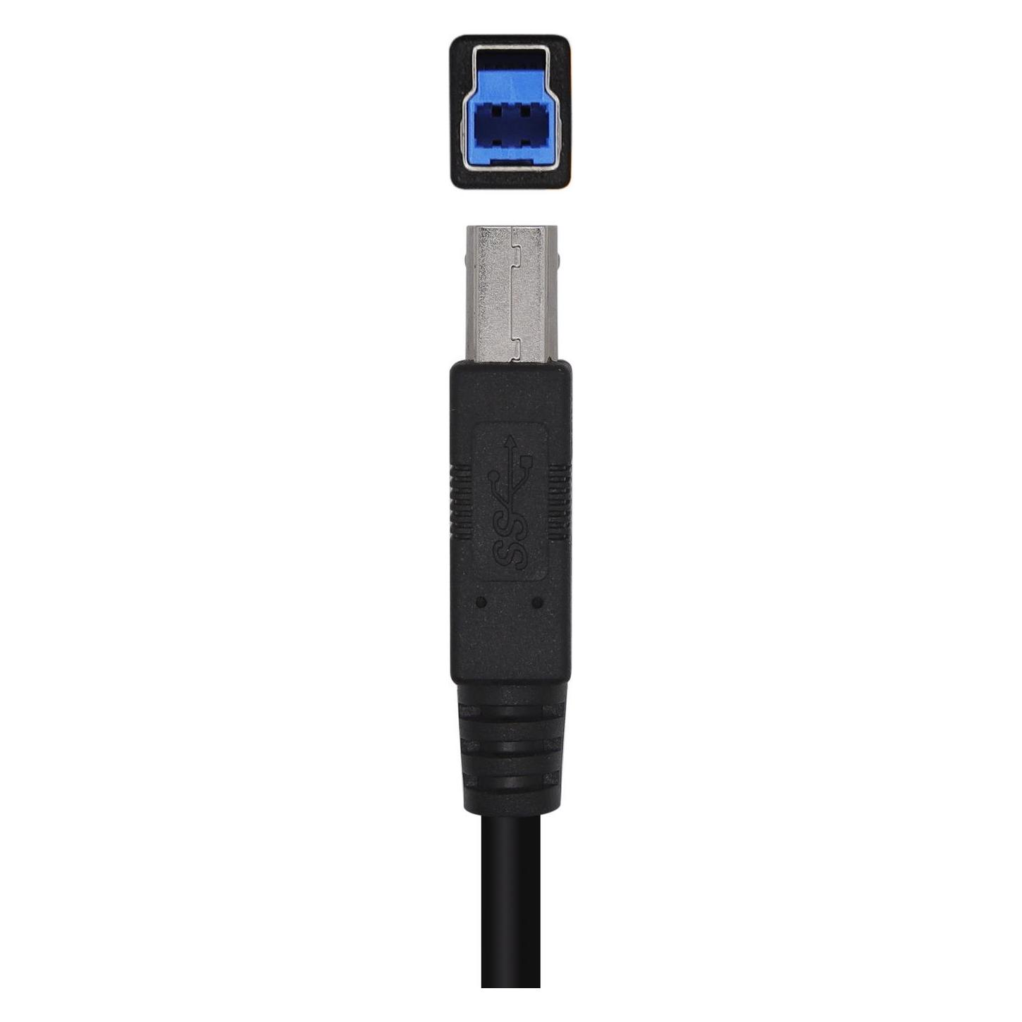 Aisens CABLE USB 3.0 IMPRESORA TIPO A/M-B/M NEGRO 3.0M (3 m, USB 3.2 Gen 1) (A105-0445)