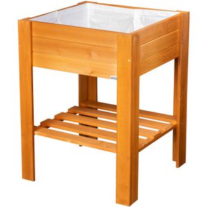 Wagner-System Hochbeet GreenBOX light, aus Pappelholz, 54 x 54 x 70 cm, 45 Liter, kastanie, mit Ablageboden