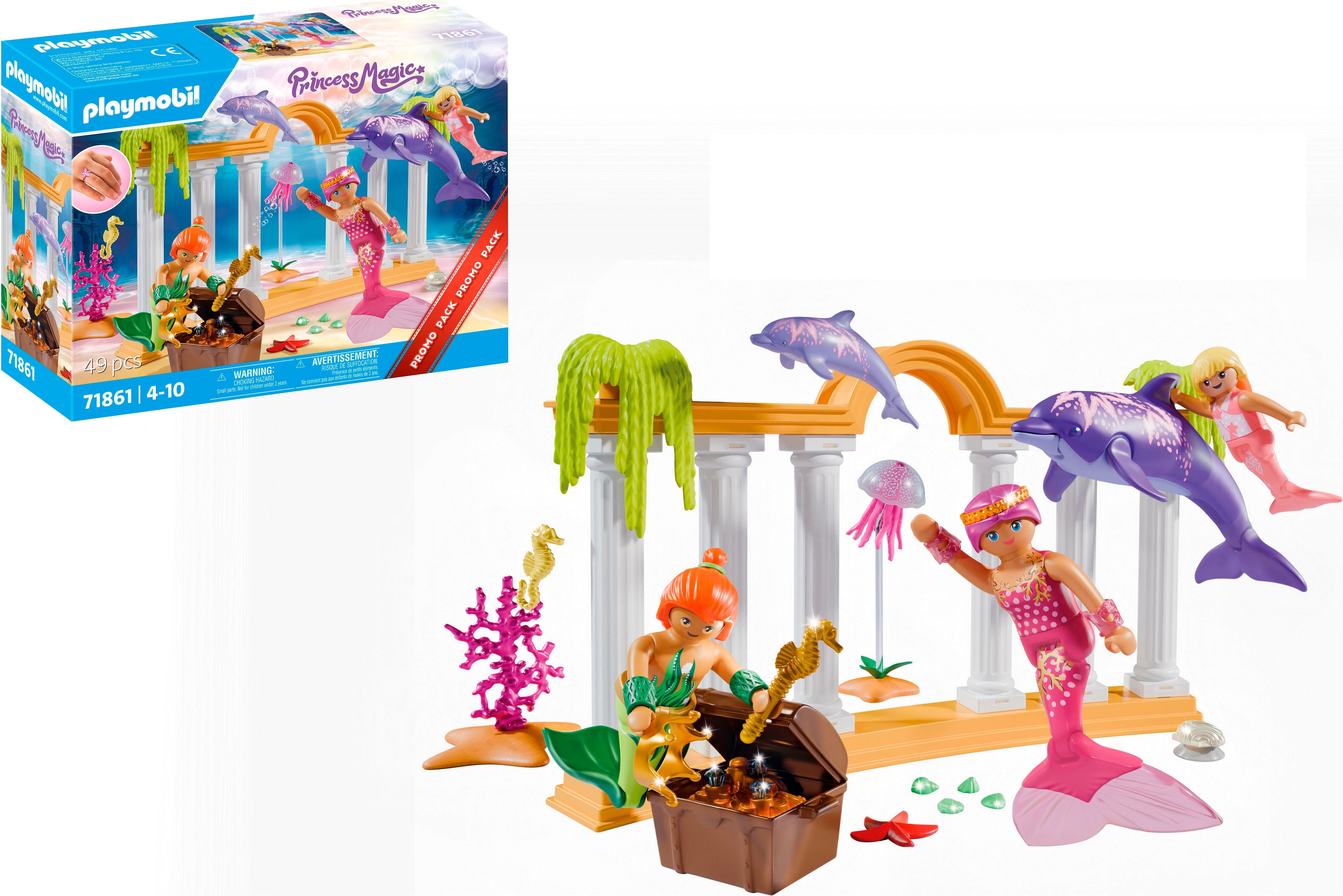 Konstruktions-Spielset PLAYMOBIL "Meerjungfrauen-Schatz mit Delfinen (71861), Princess Magic", bunt, Spielbausteine, Kinder, Kunststoff, Konstruktions-Spielset, Made in Europe