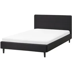 BETT mit Lattenrost 120/200 cm Stoff Schwarz Fitou