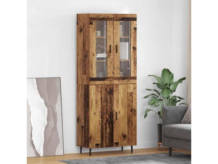RJPLMFV Moderne Anrichte, 2 Türen, Holz Füße aus Eisen, Stangengriffe, für Wohnzimmer, Esszimmer, geführte Montage
