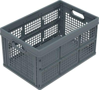 Faltbox im EURO-Maß 532-40, ohne Deckel, 40 l, grau