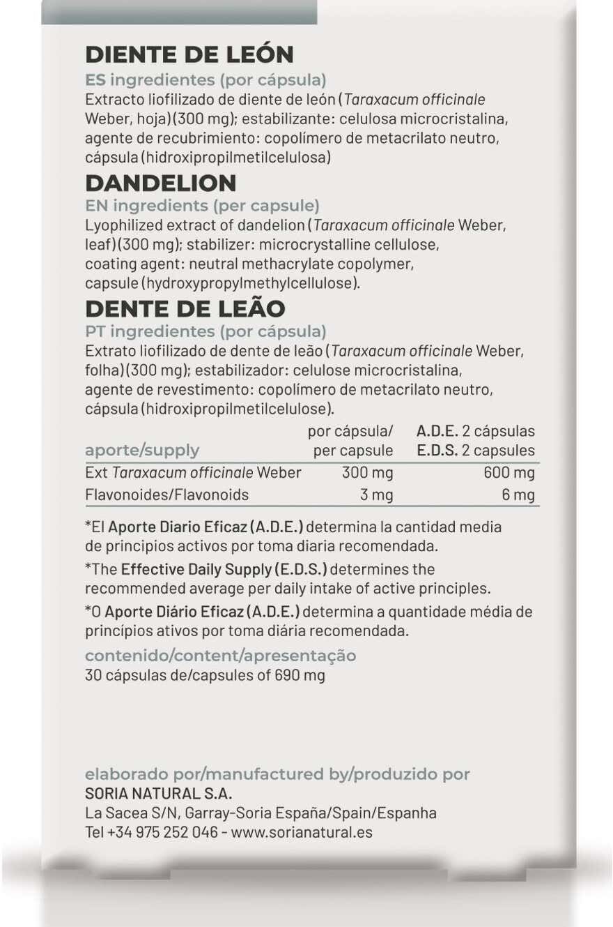 Soria Natural 14-S Diente de León 30 caps