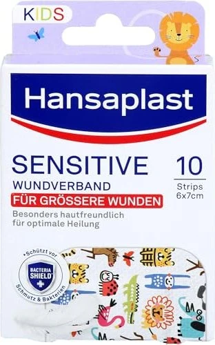 Hansaplast Wundverband Pflaster SENSITIVE KIDS 48709 bunt 60 x 70 mm, 10 St.
