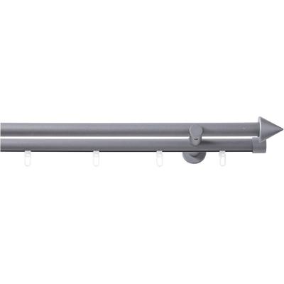 Kombi-Vorhangstange GOOD LIFE "Punta" Gr. 5, grau (anthrazit), L:200cm Ø:20mm, Aluminium, Kunststoff, Metall, Gardinenstangen
