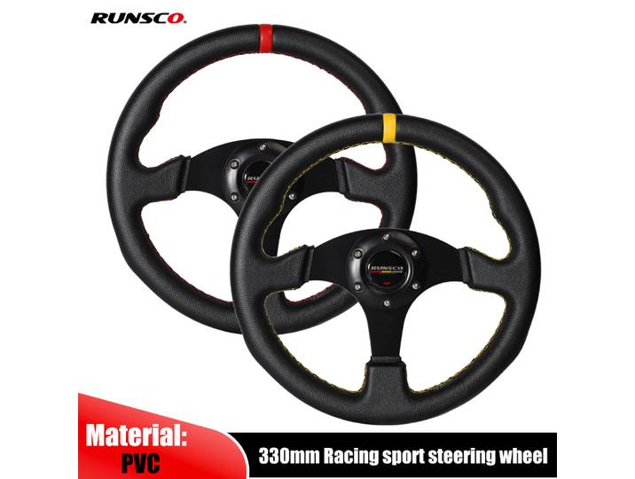 Volant plat universel en aluminium et PVC, 330mm/13 pouces, Simulation de dérive, jeu de course