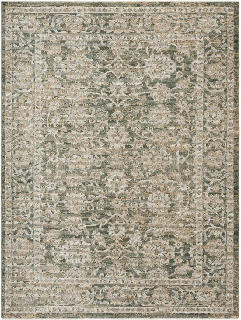 Bloomsbury Market Vintage Look Area Rug Green / Beige Rectangle 122 X 183