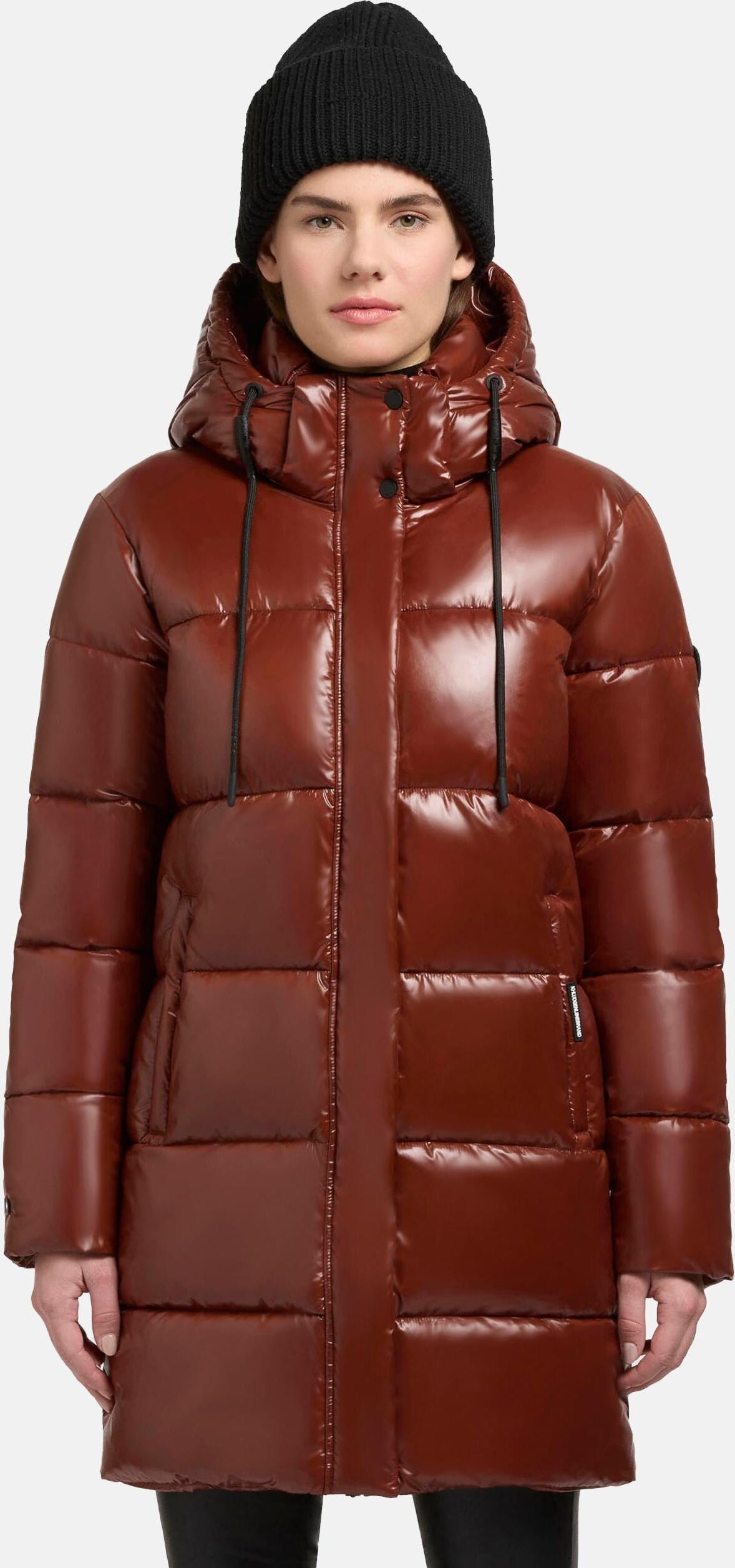 Steppjacke KHUJO "Steppjacke Jadet2-YM", Damen, Gr. XL, braun (coconut braun), Obermaterial: 100% Nylon NY.  Obermaterial: Futter: 100% Nylon NY. 100% Polyester PES., gerade Po-bedeckend, Ärmel ohne Ärmelschlitz normaler Saum, Jacken Steppjacke, Schimmern