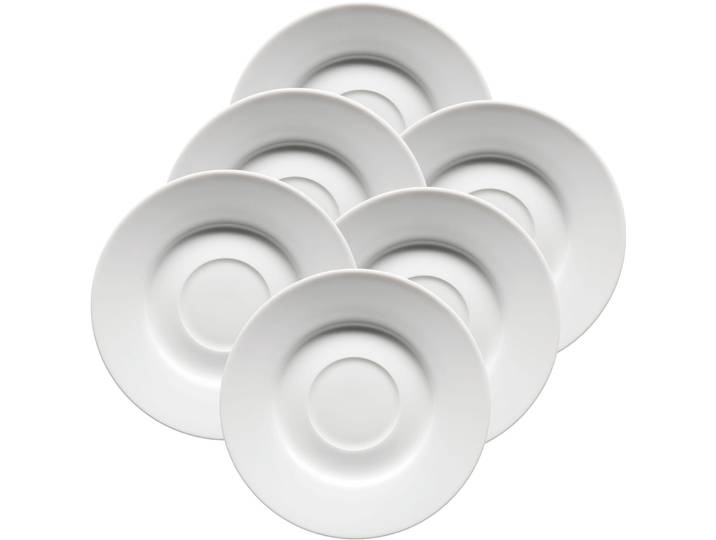 MÄSER Untertassen-Set 6-tlg. Modesta weiss Porzellan D 15 cm 6 Stk