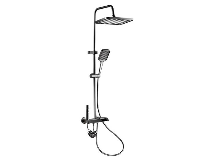Shopentra Duschkolonne gunmetal, digitale led-temp anzeige, 4-in-1 duschfunktion, Grau, Metall, 30x11.8x72 cm, Badezimmer, Baden & Duschen, Duscharmaturen