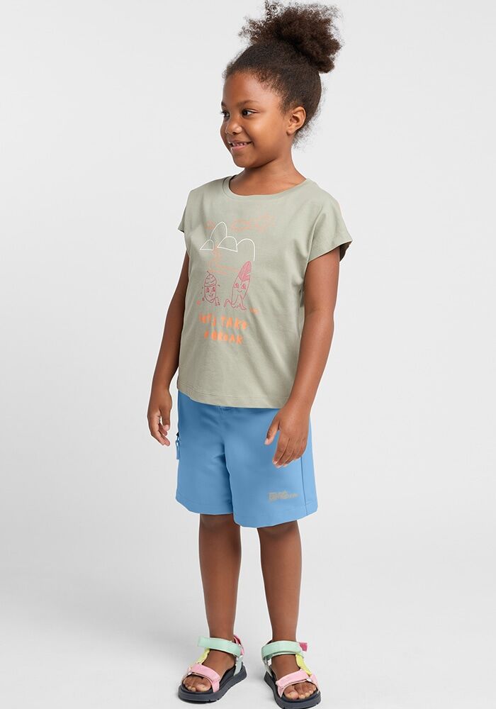 Shorts JACK WOLFSKIN "TURBULENCE SHORTS K", Jungen, Gr. 128, Normalgrössen, blau (elemental, blau), OBERSTOFF: 100% POLYESTER Futter: 100% POLYESTER, Hosen Shorts elemental, blau 128, Normalgrössen