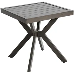 GARTEN-BEISTELLTISCH 45 cm Dunkelgrau Aluminium Quadratischer Outdoor Endtisch für Balkon & Terrasse