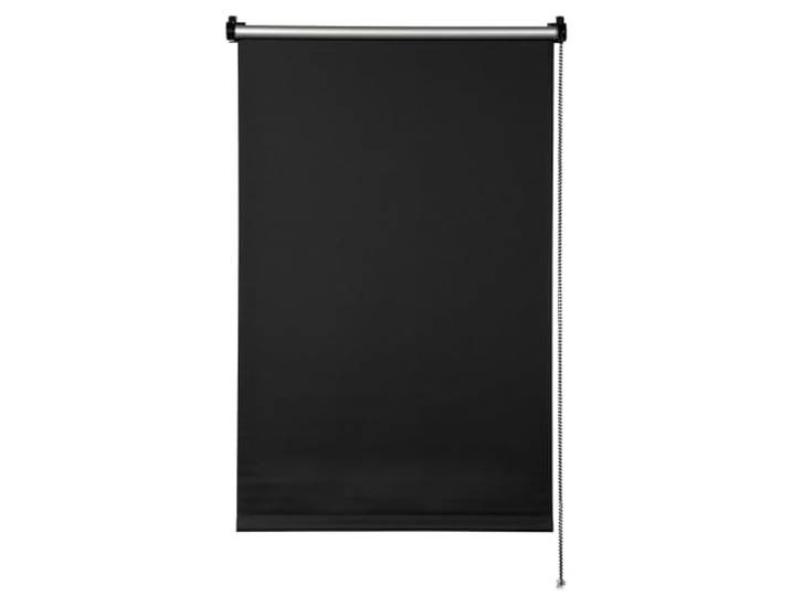 GARDINIA EASYFIX Rollo mit Thermo-Rückseite zum Klemmen oder Kleben, Verdunklungsrollo ohne Bohren, Hitzeschutz, Energiesparend, Schwarz, 45 x 150 cm (BxH)