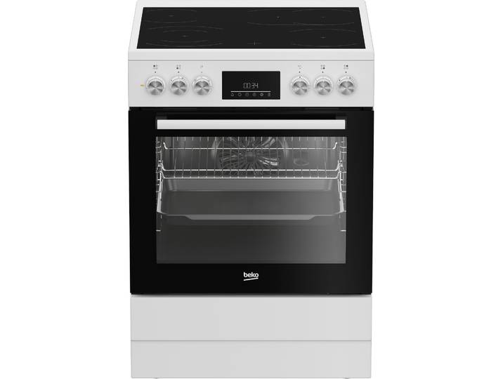 BEKO Elektro-Standherd FBM67320WS , Energieeffizienz: A, schwarz-weiß (weiß), Herdsets, SteamShine – Die Dampfreinigung des Backofens, Elektro-Standherd