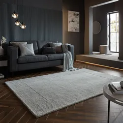 Wollteppich Kurzflor Grau meliert 200 x 290 cm - MOLE   Kadima Design