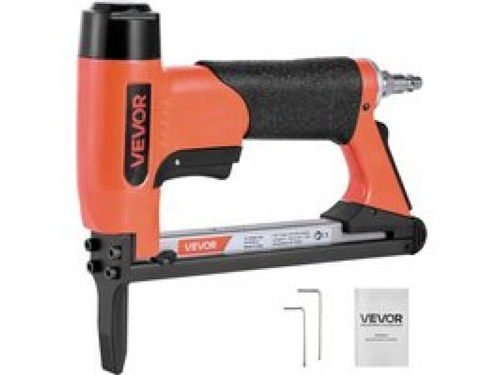 VEVOR Drucklufttacker, Langnasen-Druckluftnagler für Feindrahtklammern der Serie 80, 12,8 mm Krone, 6–16 mm Länge, max. 150 Stk. Nagelpistole für Polsterarbeiten, Holzbearbeitung, Heimwerken