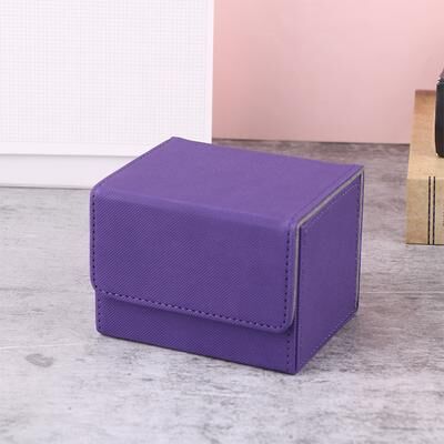 Smart Shopping Spot Premium PU Leather Trading Card Storage Box Portable Card Organizer Case purple