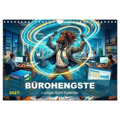 Bürohengste - Lustiger Büro‑Kalender (Wandkalender 2027 DIN A4 quer), CALVENDO Monatskalender