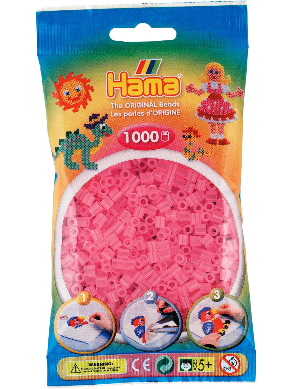 Hama Ironing beads-pink-transparent 1000 pcs