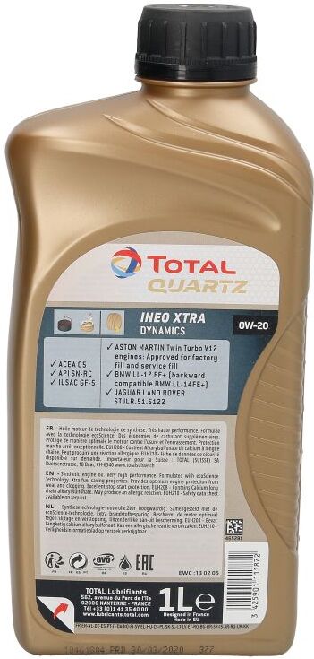 Motoröl TotalEnergies 2226003 Quartz XTRA D. 0W20 1L