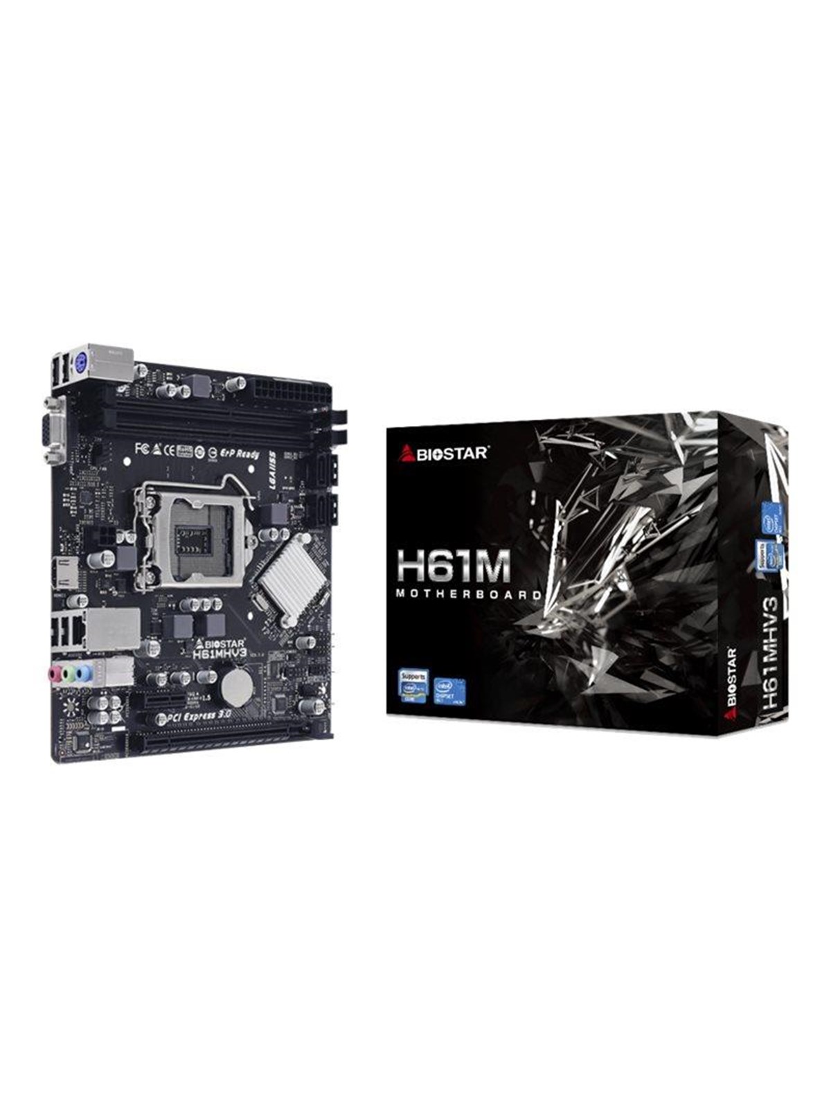 BIOSTAR H61MHV3 Mainboard - Intel H61 Express - Intel LGA1155 - DDR3L (Low Voltage) RAM - Micro-ATX