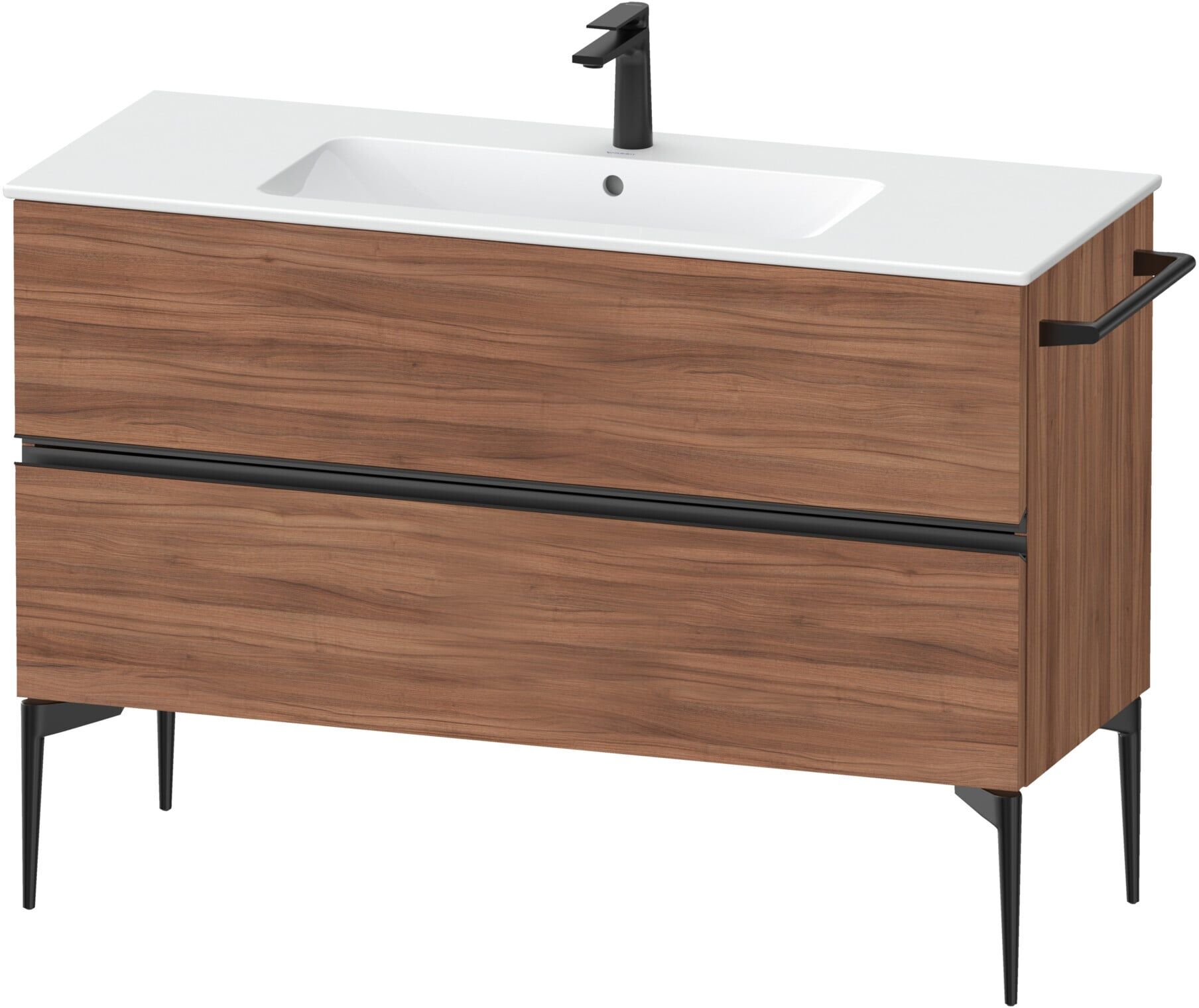 Duravit Waschtischunterschrank boden Sivida 121x59,1x47,7cm, 2 Schub., N Nat, Gr. sw (SV46460BD790000)