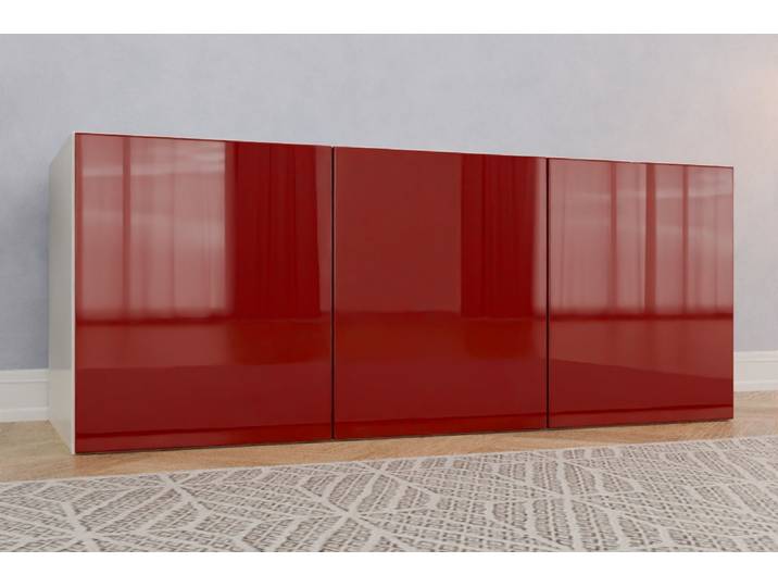 Büro Sideboard nach Maß - RAL 3003 Rubinrot - 60x150x60cm - Individuell konfigurieren