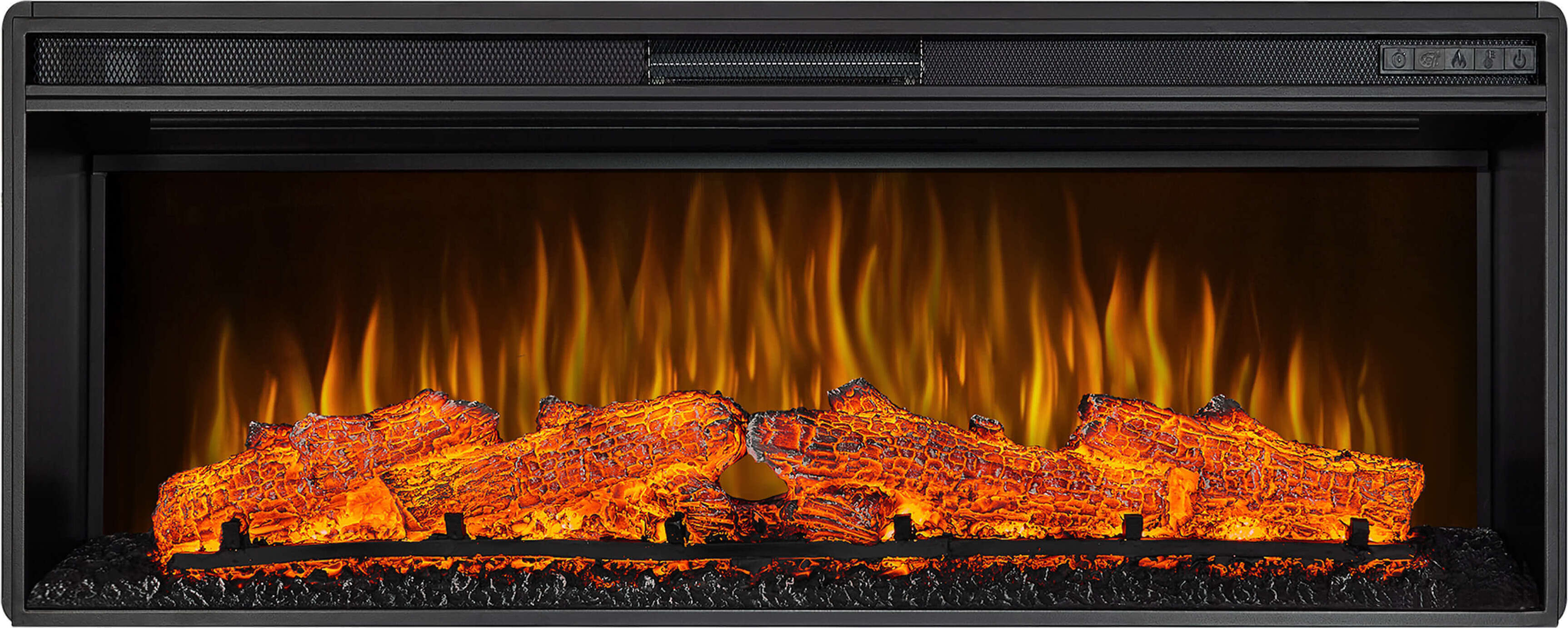 ArtiFlame Elektrokamin AF42 Multicolor Elektrischer Einbaukamin mit Heizung 1600W realistischer 3D-Flammeneffekt LED-Beleuchtung Fernbedienung Schwarz