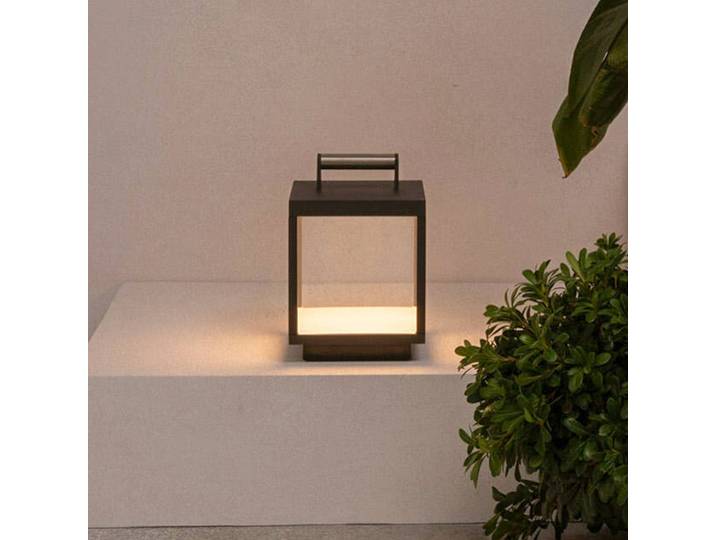 FARO BARCELONA LED-Akku-Tischlampe Kerala, dunkelgrau, Alu, Höhe 26,8 cm dimmbar, alu / grau / zink, Aluminium, Modern