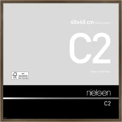 Nielsen Aluminium-Bilderrahmen C2  Struktur Walnuss Matt / 40 x 40