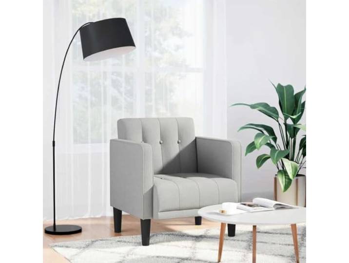 IBUQDDV Sessel mit Armlehnen Wolkengrau 53 cm Stoff Polstersessel Polyesterbezug atmungsaktiv, Schaumstoff-Feder-Kombination, Sperrholzrahmen stabil, vielseitig für Wohnraum, modernes Design