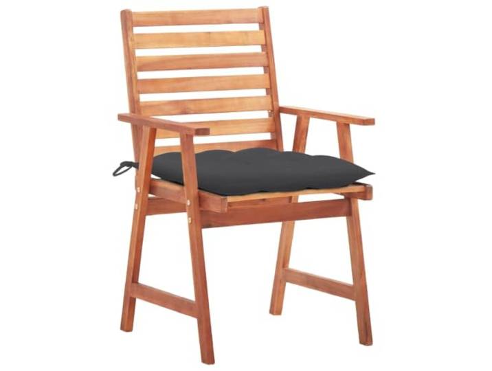 MNCVXAXG Esszimmerstühle für den Außenbereich mit Kissen, 2 Stück Kissen anthrazit 50x50x7 cm, Stoff 100% Polyester, Befestigungskordeln, Drainagelöcher, Armlehnen,