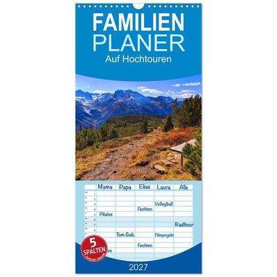 Familienplaner 2027 - Auf Hochtouren mit 5 Spalten (Wandkalender, 21 x 45 cm) CALVENDO