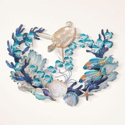 T.i./New Metal Design Turtle Reef Wall Sculpture Multi Cool , Multi Cool