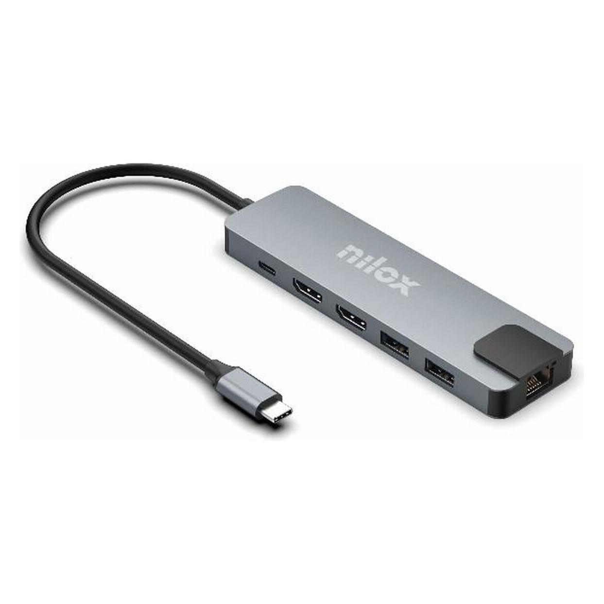 Nilox USB-C 8 IN 1 DUAL 4K DOCK (USB-C, 8 Ports) (NXDSUSBC08)