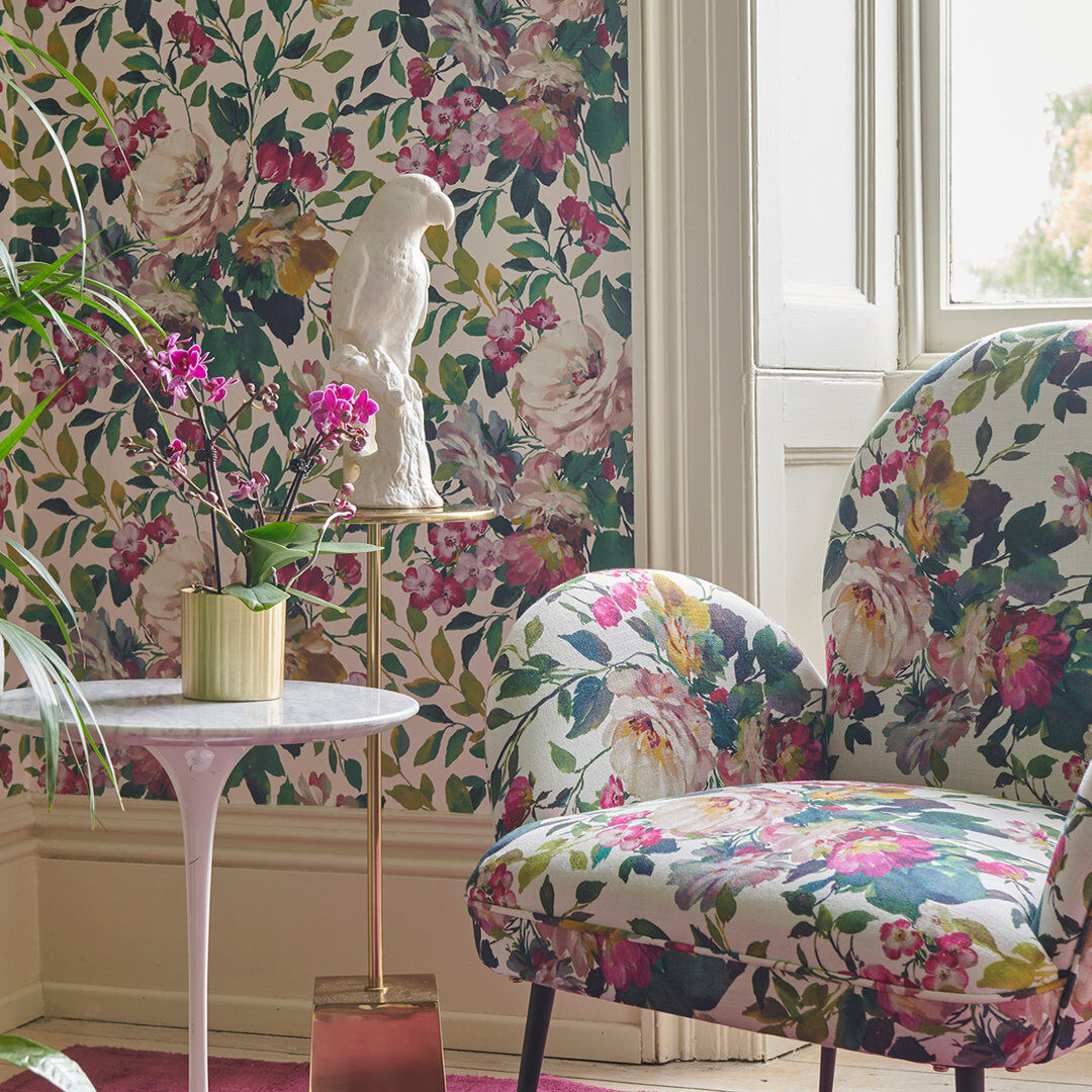 Clarke & Clarke Bloom Exotica 2 10.05m x 52cm Low Gloss Roll Antique