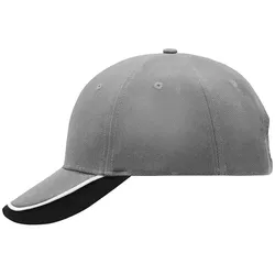 Basecap "MB049" 6-Panel-Halfpipe-Sandwich - light-grey/white/black