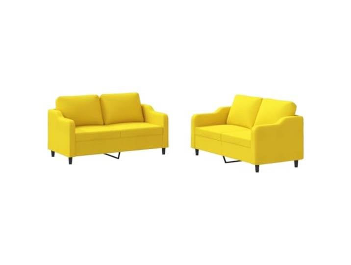 RJPLMFV 2-teiliges Sofa-Set, hellgelb, Stoff Struktur aus Gegenplatte und Metall, gepolsterter Sitz, Kapazität 110 kg pro Sitzplatz