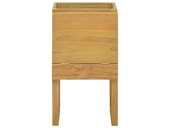 KTHLBRH Badmöbel 41 x 40 x 75 cm aus massivem Teakholz Schmaler Schrank mit Einlegeböden, natürliches Finish, inklusive Wandbefestigung