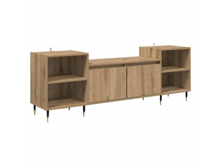 Roanoer TV-Lowboard Artisan-Eiche 160x35x55 cm TV-Schrank Moderner Fernsehtisch in Eichen-Optik mit Türen und Fächern für Wohnzimmer oder Heimkino. Belastbar bis 60 kg.
