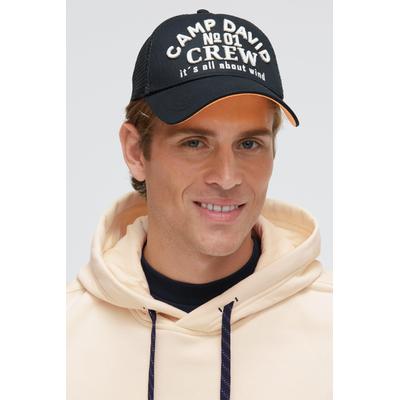 Baseball Cap CAMP DAVID, Herren, schwarz (blau), Baumwolle, bestickt, Caps, mit verstärktem Schirm