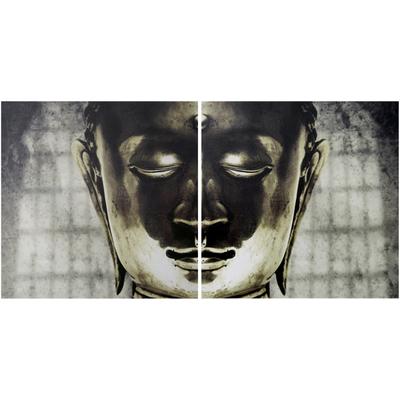 Bild CREATIV HOME "Dekobild Buddha", schwarz (farbe bild(er): schwarz), B:60cm H:60cm T:3cm, Bilder, Bild, mit großem Motiv