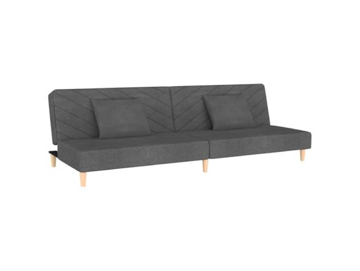 GHVBNMF Schlafsofa 2-Sitzer Klappsofa mit 2 Kissen Stoff Dunkelgrau Praktisches 2-in-1 Couchelement für Wohnzimmer und Gästezimmer, inklusive 2 Kissen und stabilem Holzrahmen.